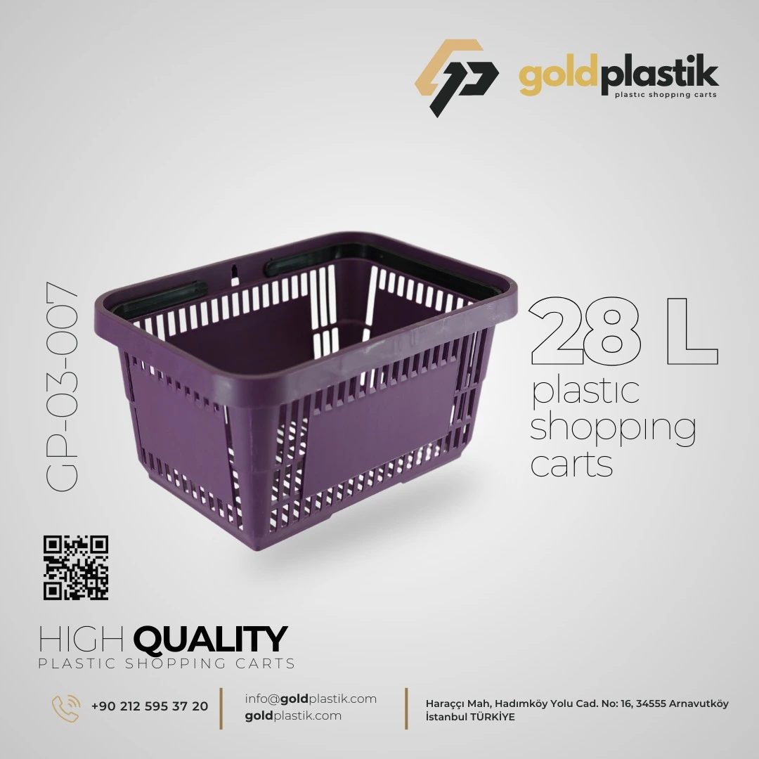 28 LT Plastik alışveriş arabaları